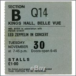 Led Zeppelin 1971 Kings Hall Belle Vue Concert Ticket Stub (UK)