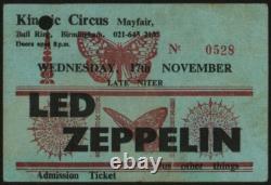 Led Zeppelin-1971 RARE UK Concert Ticket Stub (Birmingham-Kinetic Circus)