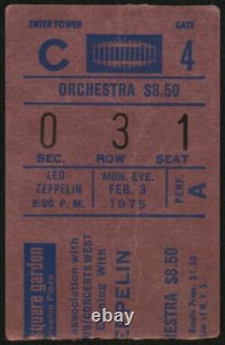 Led Zeppelin-1975 RARE Concert Ticket Stub & Newspaper Clippings (New York-MSG)