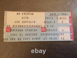 Led Zeppelin 1977 Concert Ticket Stub Chicago Stadium