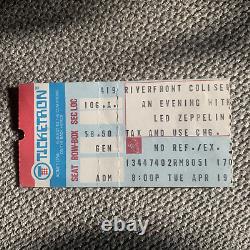 Led Zeppelin 1977 Concert Ticket Stub Riverfront Coliseum Cincinnati Ohio