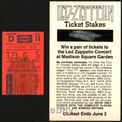 Led Zeppelin-1977 RARE Concert Ticket Stub & Contest Entry Form (New York-MSG)