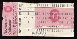 Led Zeppelin 2-13-1975 Concert Ticket Stub Nassau Coliseum, NY withRonnie Wood