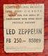 Led Zeppelin Concert Ticket Stub January 12, 1975 Brussels, Belgium