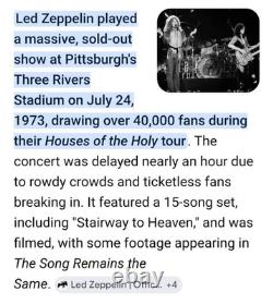 Led Zeppelin Concert Ticket Stub July 24 1973 Three Rivers Stadium Pittsburgh PA