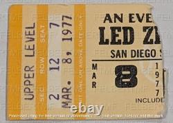 Led Zeppelin Concert Ticket Stub San Diego Sports Arena March 8 1977 Bonham Page