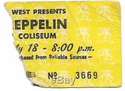Led Zeppelin Concert Ticket Stub Vancouver 1973 Pacific Coliseum