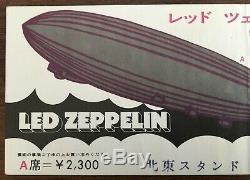 Led Zeppelin JAPAN original 1971 concert ticket stub (NOT tour book) MORE LISTED