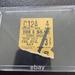 Led Zeppelin John Bonham Concert Ticket Stub Vintage 1973 Detroit Michigan