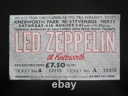 Led Zeppelin Knebworth Park 1979 UK 2-Part Concert Ticket Stub