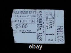 Led Zeppelin-ORIGINAL Feb, 1,1969 Fillmore East Concert Ticket Stub-1st US Tour