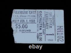 Led Zeppelin-ORIGINAL Feb, 1,1969 Fillmore East Concert Ticket Stub-1st US Tour