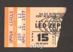 Led Zeppelin Original Concert Ticket Stub April 15 1977 St. Louis Arena Mo