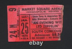 Led Zeppelin Original Concert Ticket Stub Jan 25 1975 Indianapolis Market Square