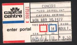 Led Zeppelin Original Concert Ticket Stub May 30 1977 Capital Center Washingt DC