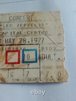 Led Zeppelin Vintage Rock Concert Ticket Stub, May28,1977, 4 Big Shows Capital