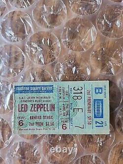 Led Zeppelin original large concert ticket stub for June 1977 at MSGardens NYC +