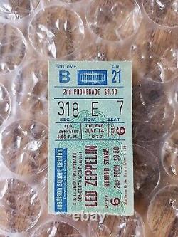 Led Zeppelin original large concert ticket stub for June 1977 at MSGardens NYC +