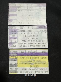 Lilith Fair & Sarah McLachlan Concert Bundle/Ticket Stubs, Concert Book & Tshirt