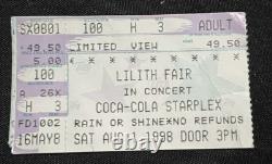 Lilith Fair & Sarah McLachlan Concert Bundle/Ticket Stubs, Concert Book & Tshirt