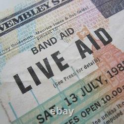 Live Aid 1985 Concert Ticket Stub Queen Freddie Mercury Wembley Stadium UK