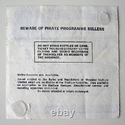 Live Aid 1985 Concert Ticket Stub Queen Freddie Mercury Wembley Stadium UK