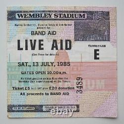 Live Aid 1985 Concert Ticket Stub Queen Freddie Mercury Wembley Stadium UK