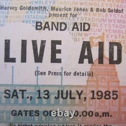 Live Aid 1985 Concert Ticket Stub Queen Freddie Mercury Wembley Stadium UK (EX+)