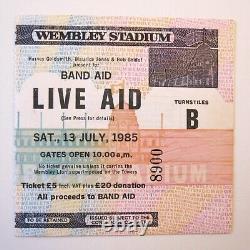 Live Aid 1985 Concert Ticket Stub Queen Freddie Mercury Wembley Stadium UK (EX+)