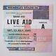 Live Aid 1985 Concert Ticket Stub Queen Freddie Mercury Wembley Stadium Uk (vg)