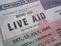 Live Aid 1985 Concert Ticket Stub Queen Freddie Mercury Wembley Stadium UK (VG-)