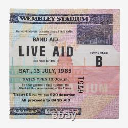 Live Aid 1985 Concert Ticket Stub Queen Freddie Mercury Wembley Stadium UK (VG-)