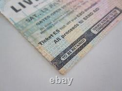 Live Aid 1985 Concert Ticket Stub UK Queen Freddie Mercury David Bowie U2 Who