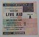 Live Aid Concert Ticket Stub 1985 Queen Freddie Mercury Band Aid Wembley