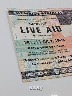 Live Aid Concert Ticket Stub 1985 Queen Freddie Mercury Band Aid Wembley