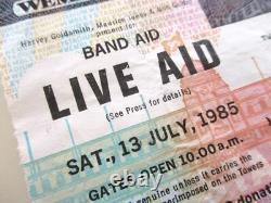 Live Aid Concert Ticket Stub 1985 Wembley Stadium UK Queen Freddie Mercury (Ex)