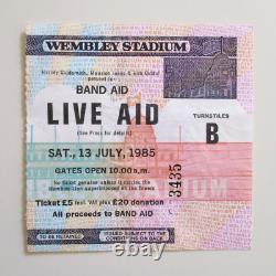 Live Aid Concert Ticket Stub 1985 Wembley Stadium UK Queen Freddie Mercury (Ex)