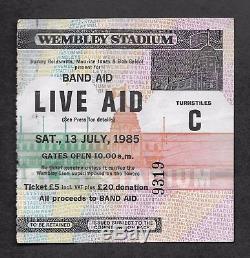 Live Aid Original 1985 Wembley Concert Ticket Stub Queen Freddie Mercury
