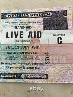 Live Aid Used Concert Ticket Stub Immaculate Condition