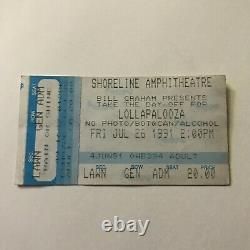 Lollapalooza Shoreline Amphitheatre Concert Ticket Stub Janes Nails Vtg Jul 1991