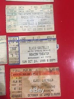 Lot Of 22 Elvis Costello Concert Ticket Stubs 1984, most 1991-1999