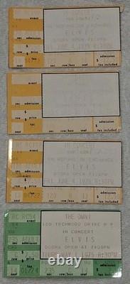 Lot Of 4 Elvis Ticket Stubs 1975, 1976, Atlanta, Ga. Omni, 3 Different Concerts