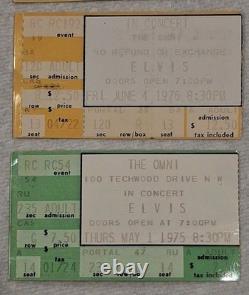 Lot Of 4 Elvis Ticket Stubs 1975, 1976, Atlanta, Ga. Omni, 3 Different Concerts