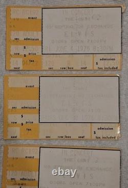 Lot Of 4 Elvis Ticket Stubs 1975, 1976, Atlanta, Ga. Omni, 3 Different Concerts