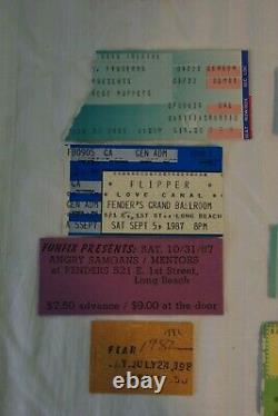Lot Rare Punk Rock Concert Ticket Stubs Black Flag Dead Kennedys Fear Ramones