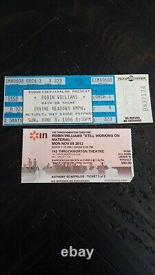 Lot of 2 Robin Williams Concert Ticket Stubs 1986 & 2012 Vintage Rare Comedian