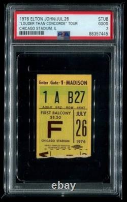 Louder Than Concorde Tour PSA Ticket 1976 Elton John Concert
