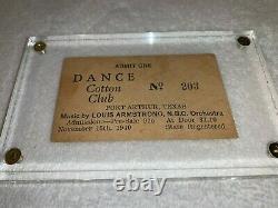 Louis Armstrong 1940 Concert Ticket Stub In Case Cotton Club Port Arthur Texas