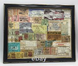 Lrg. Group Of 70s To 90s ROCK CONCERT TICKET STUBS & Others Framed-See Desc