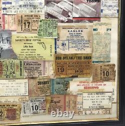 Lrg. Group Of 70s To 90s ROCK CONCERT TICKET STUBS & Others Framed-See Desc